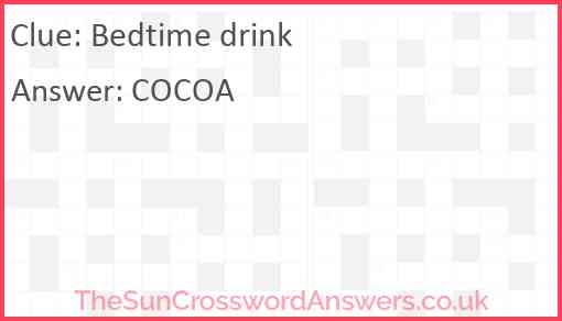 Bedtime drink Answer