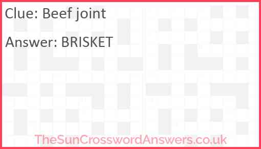 Beef joint Answer
