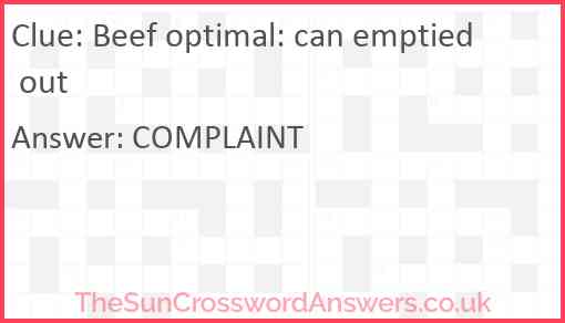 Beef optimal: can emptied out Answer