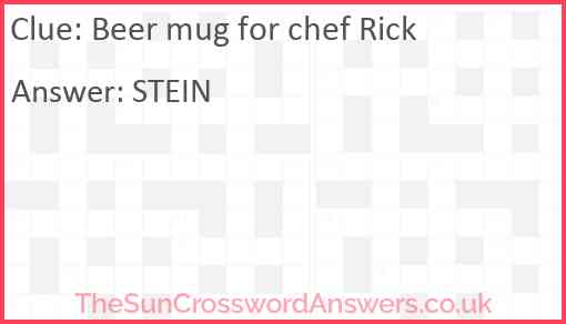 Beer mug for chef Rick Answer