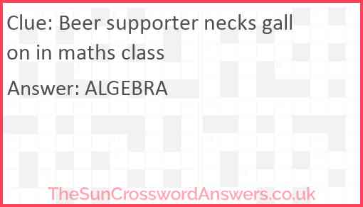 Beer supporter necks gallon in maths class Answer