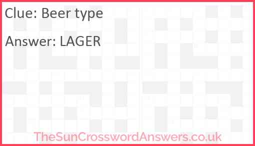 Beer type Answer