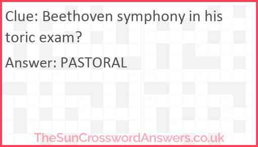 Beethoven symphony in historic exam? Answer