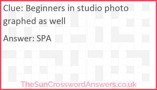 Beginners in studio photographed as well Answer