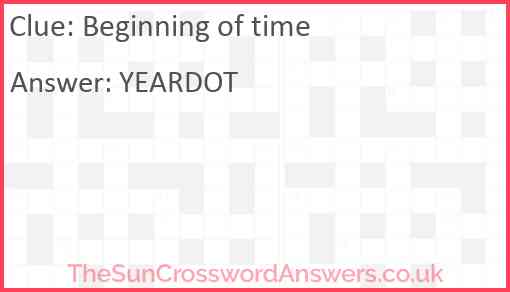 Beginning of time Answer