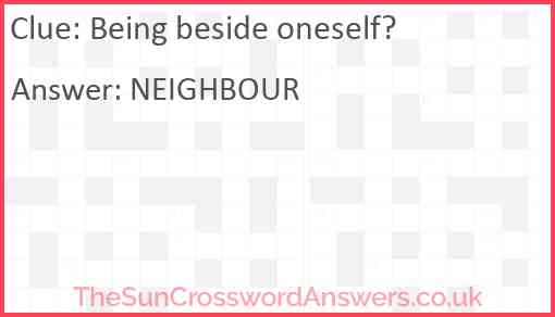 Being beside oneself? Answer