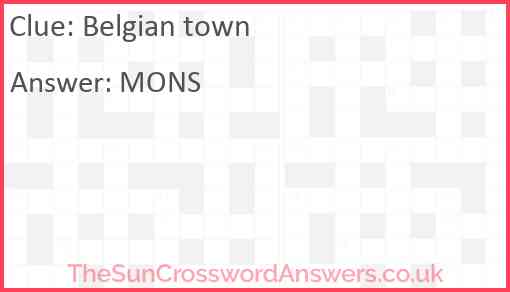 Belgian town Answer