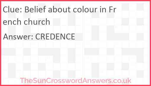 Belief about colour in French church Answer
