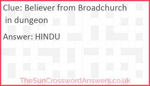 Believer from Broadchurch in dungeon Answer