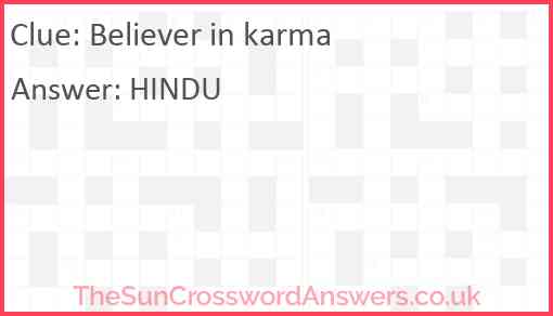 Believer in karma Answer