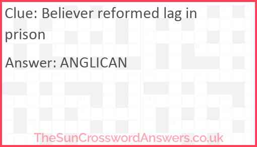 Believer reformed lag in prison Answer