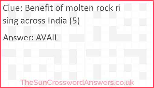 Benefit of molten rock rising across India (5) Answer