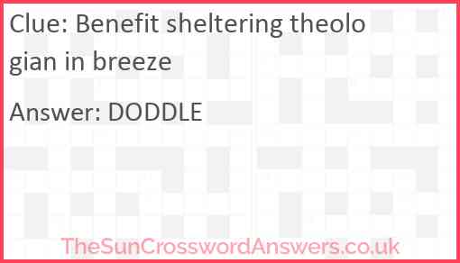 Benefit sheltering theologian in breeze Answer