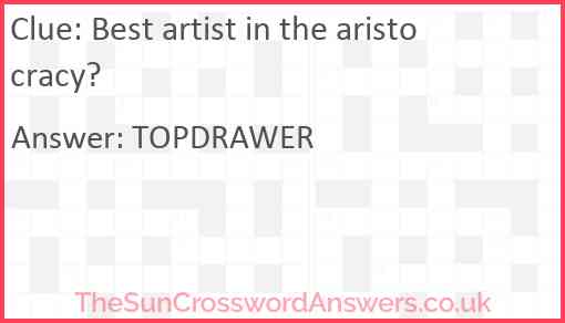 Best artist in the aristocracy? Answer