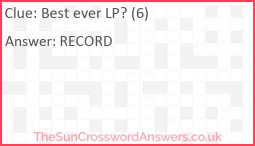 Best ever LP? (6) Answer