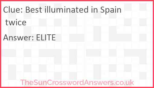 Best illuminated in Spain twice Answer