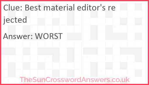 Best material editor's rejected Answer