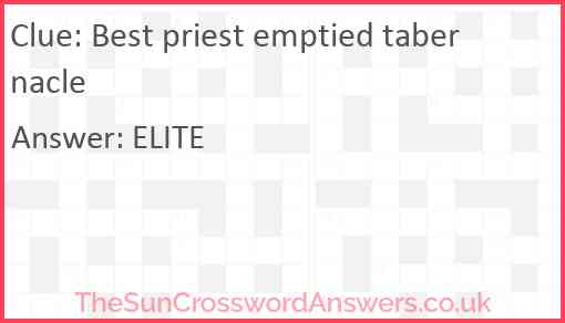 Best priest emptied tabernacle Answer