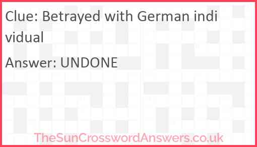 Betrayed with German individual Answer