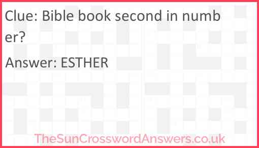 Bible book second in number? Answer