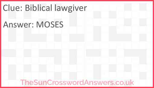 Biblical lawgiver Answer