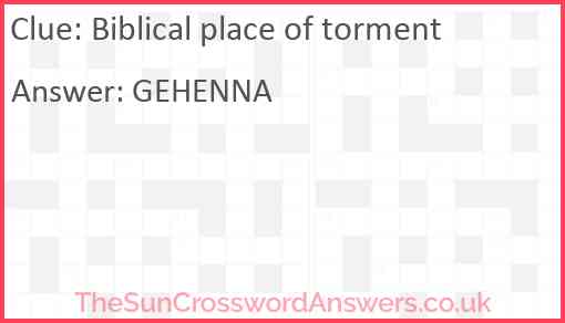 Biblical place of torment Answer