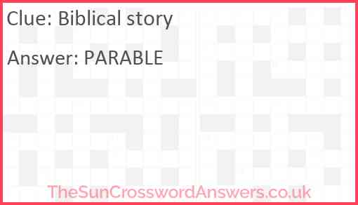 Biblical story Answer