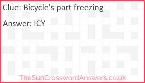 Bicycle's part freezing Answer