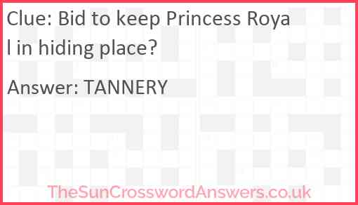 Bid to keep Princess Royal in hiding place? Answer