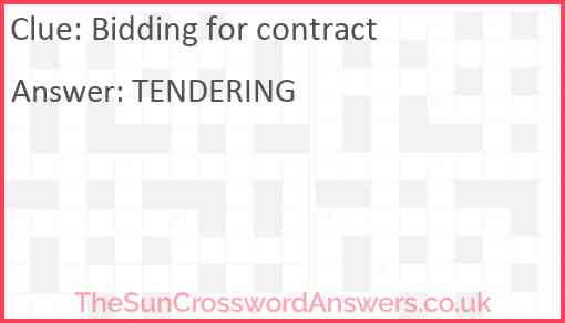 Bidding for contract Answer