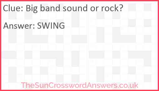 Big band sound or rock? Answer