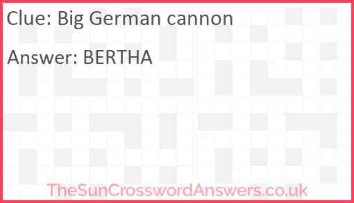 Big German cannon Answer