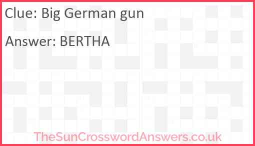 Big German gun Answer