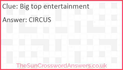 Big top entertainment Answer