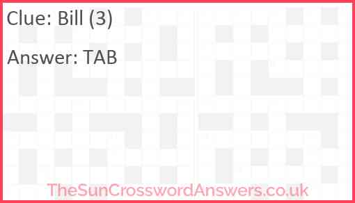 Bill (3) Answer