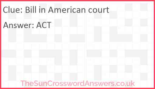 Bill in American court Answer