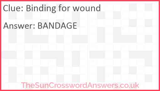 Binding for wound Answer