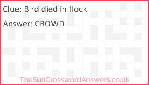 Bird died in flock Answer