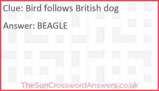 Bird follows British dog Answer