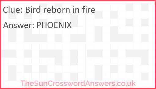 Bird reborn in fire Answer