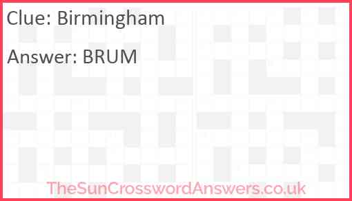 Birmingham Answer