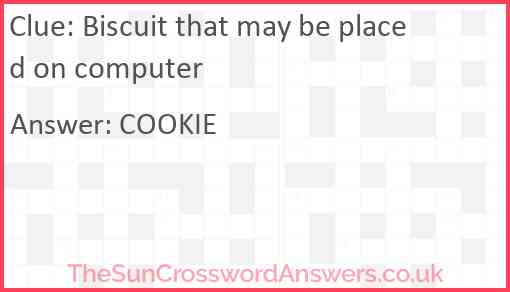 Biscuit that may be placed on computer Answer
