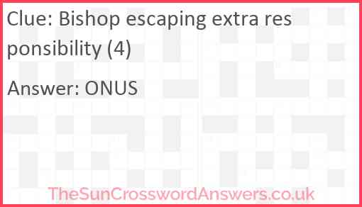 Bishop escaping extra responsibility (4) Answer
