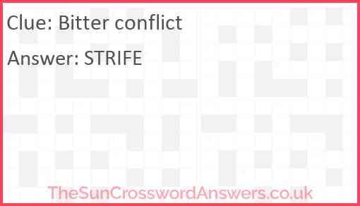 Bitter conflict Answer