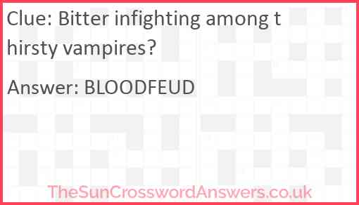 Bitter infighting among thirsty vampires? Answer