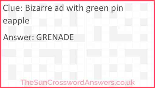 Bizarre ad with green pineapple Answer
