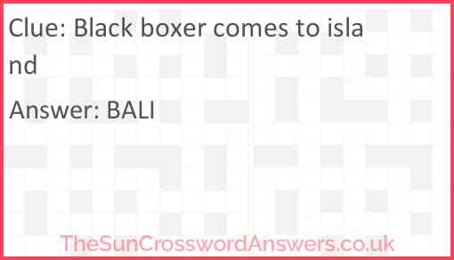 Black boxer comes to island Answer