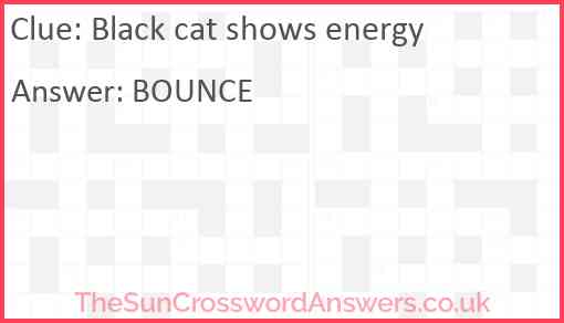 Black cat shows energy Answer