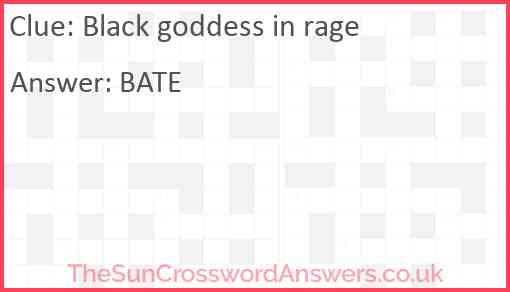 Black goddess in rage Answer