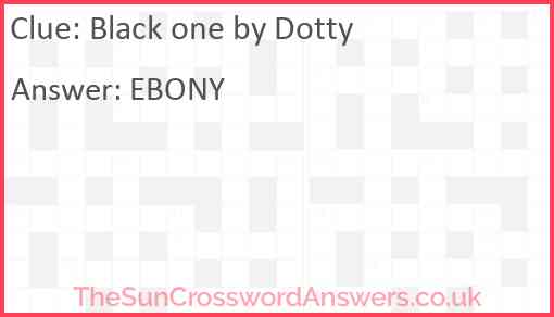 Black one by Dotty Answer